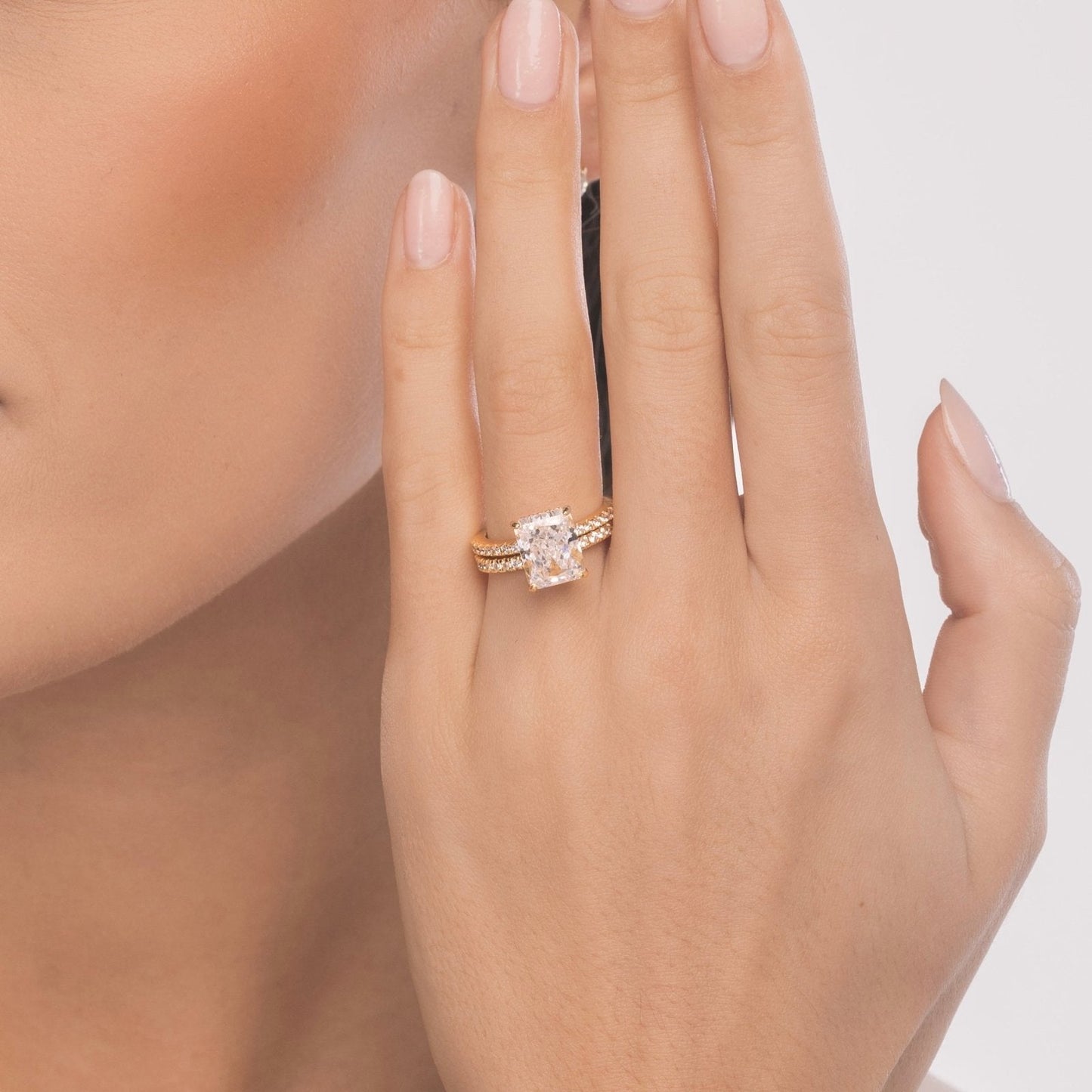 Gold Radiant Cut Jasmine Ring
