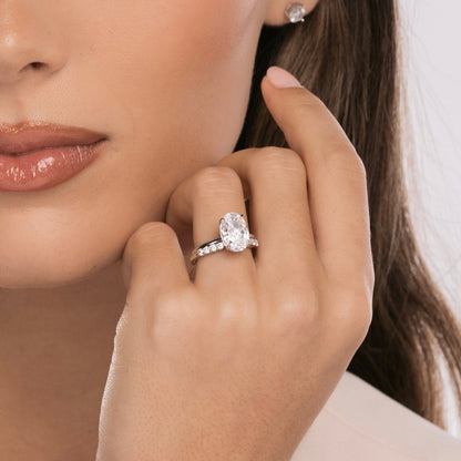 Sterling Silver Plain Band Solitaire Ring