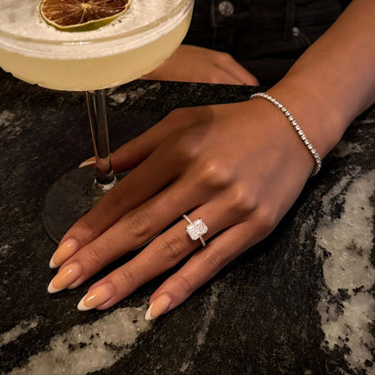 Sterling Silver Radiant Cut Jasmine Ring