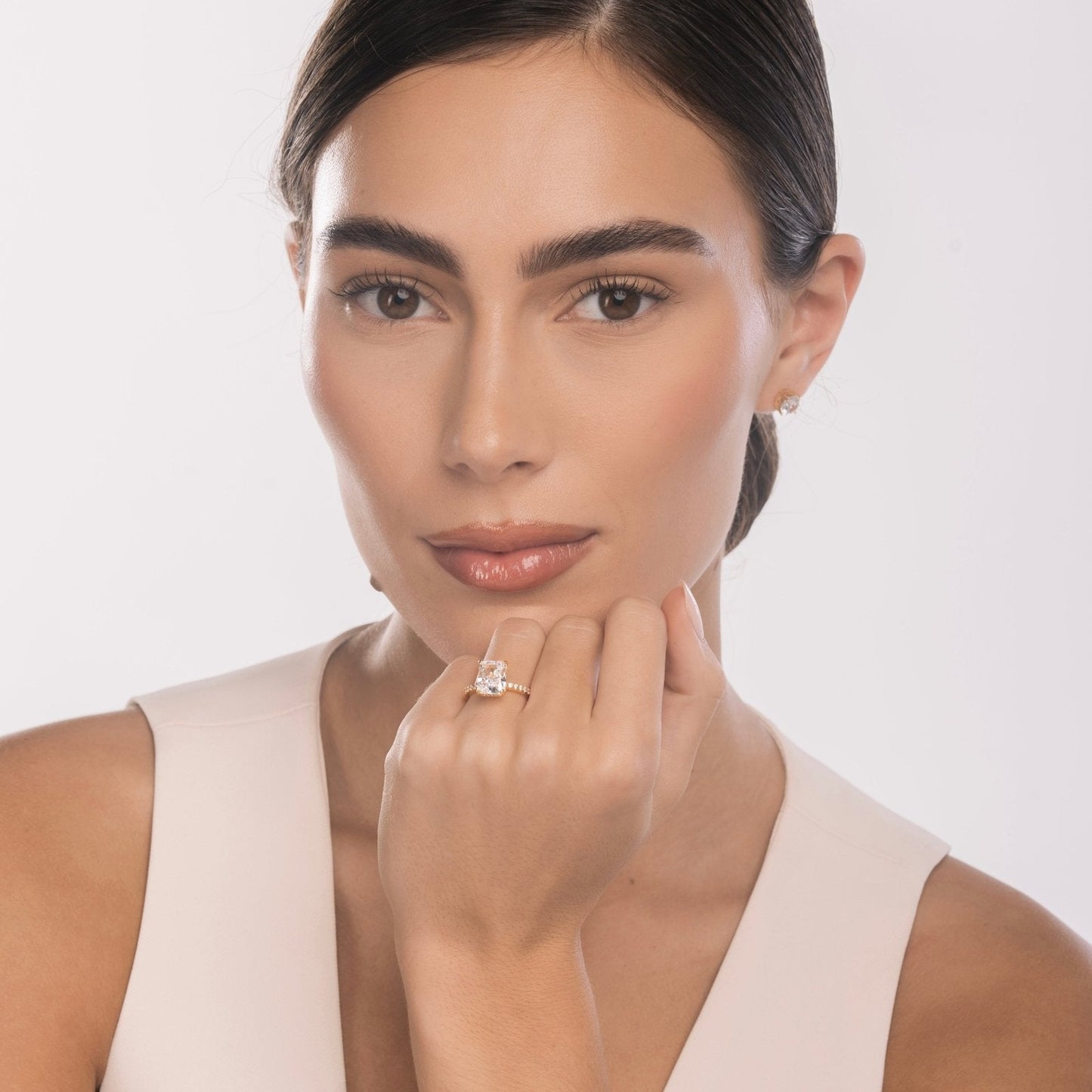 Gold Radiant Cut Jasmine Ring