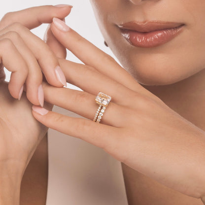 Gold Radiant Cut Jasmine Ring