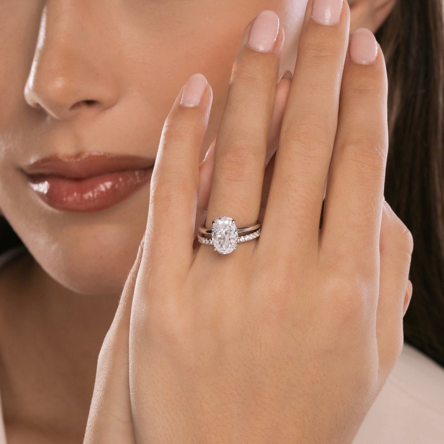 Sterling Silver Plain Band Solitaire Ring