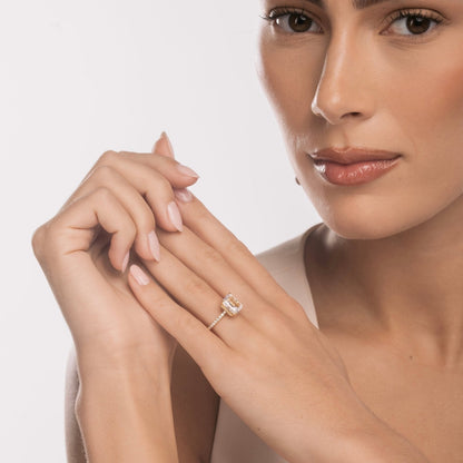 Gold Radiant Cut Jasmine Ring