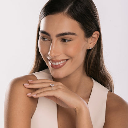 Sterling Silver Plain Band Solitaire Ring