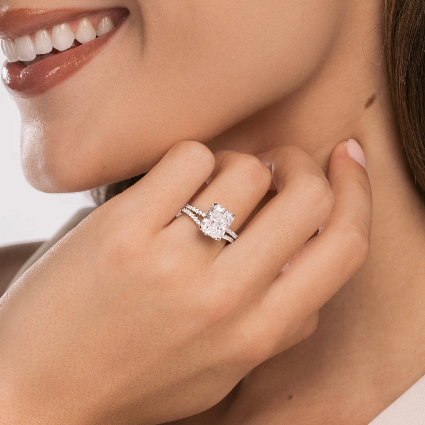Sterling Silver Radiant Cut Jasmine Ring
