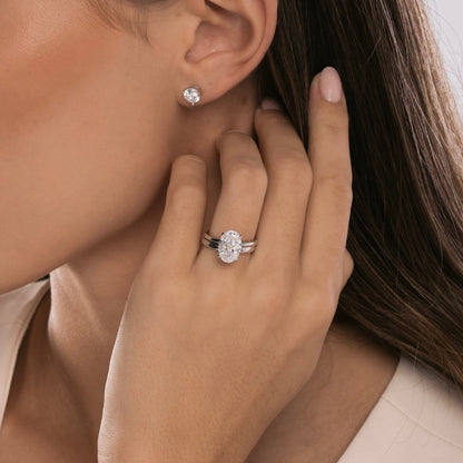 Sterling Silver Plain Band Solitaire Ring