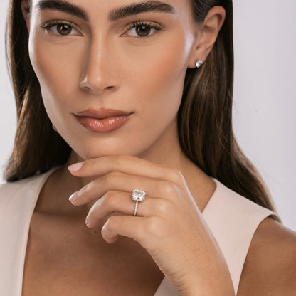 Sterling Silver Radiant Cut Jasmine Ring