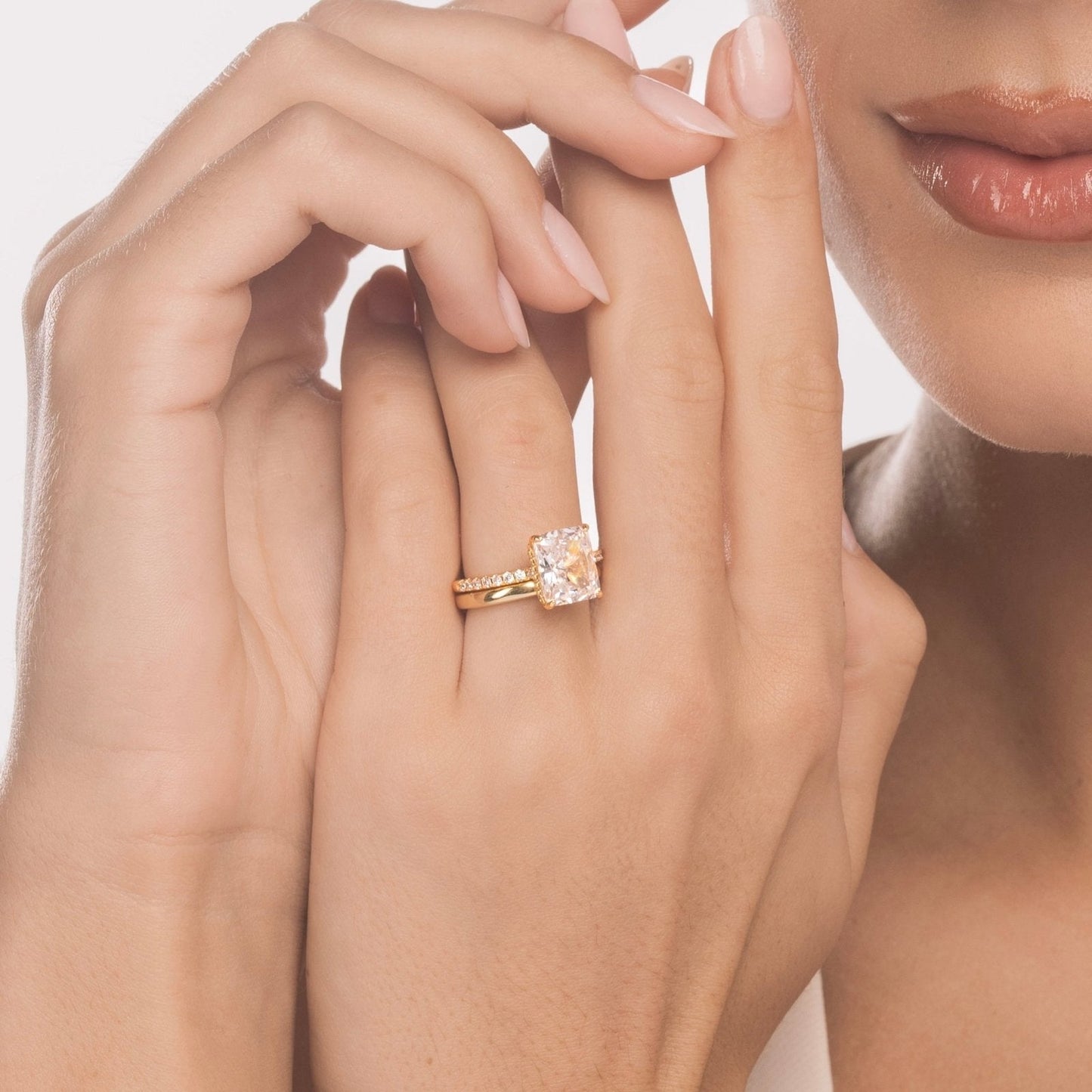 Gold Radiant Cut Jasmine Ring