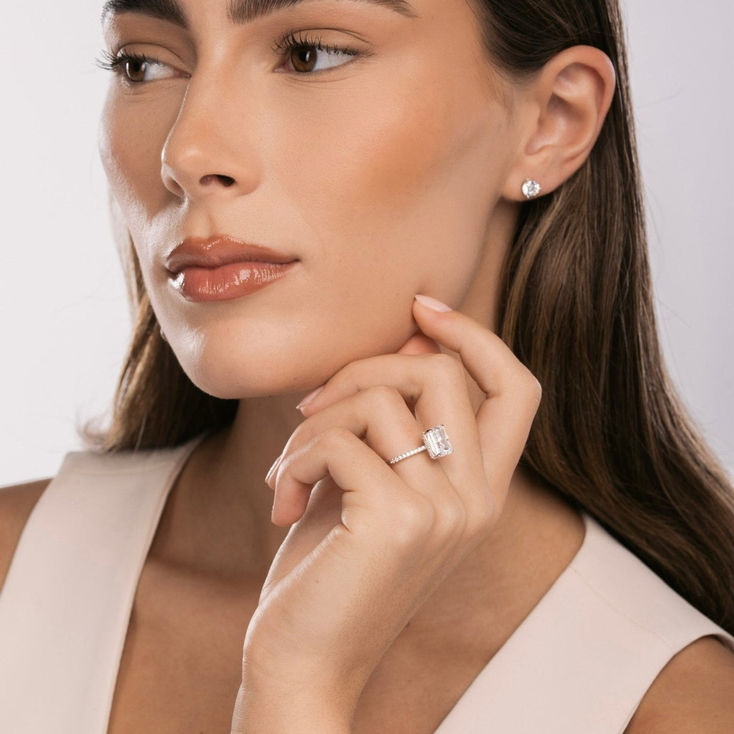 Sterling Silver Radiant Cut Jasmine Ring