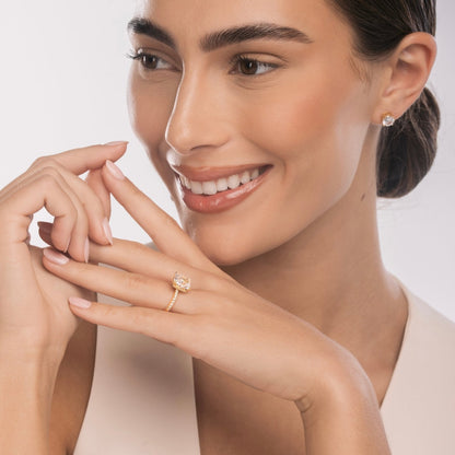Gold Radiant Cut Jasmine Ring