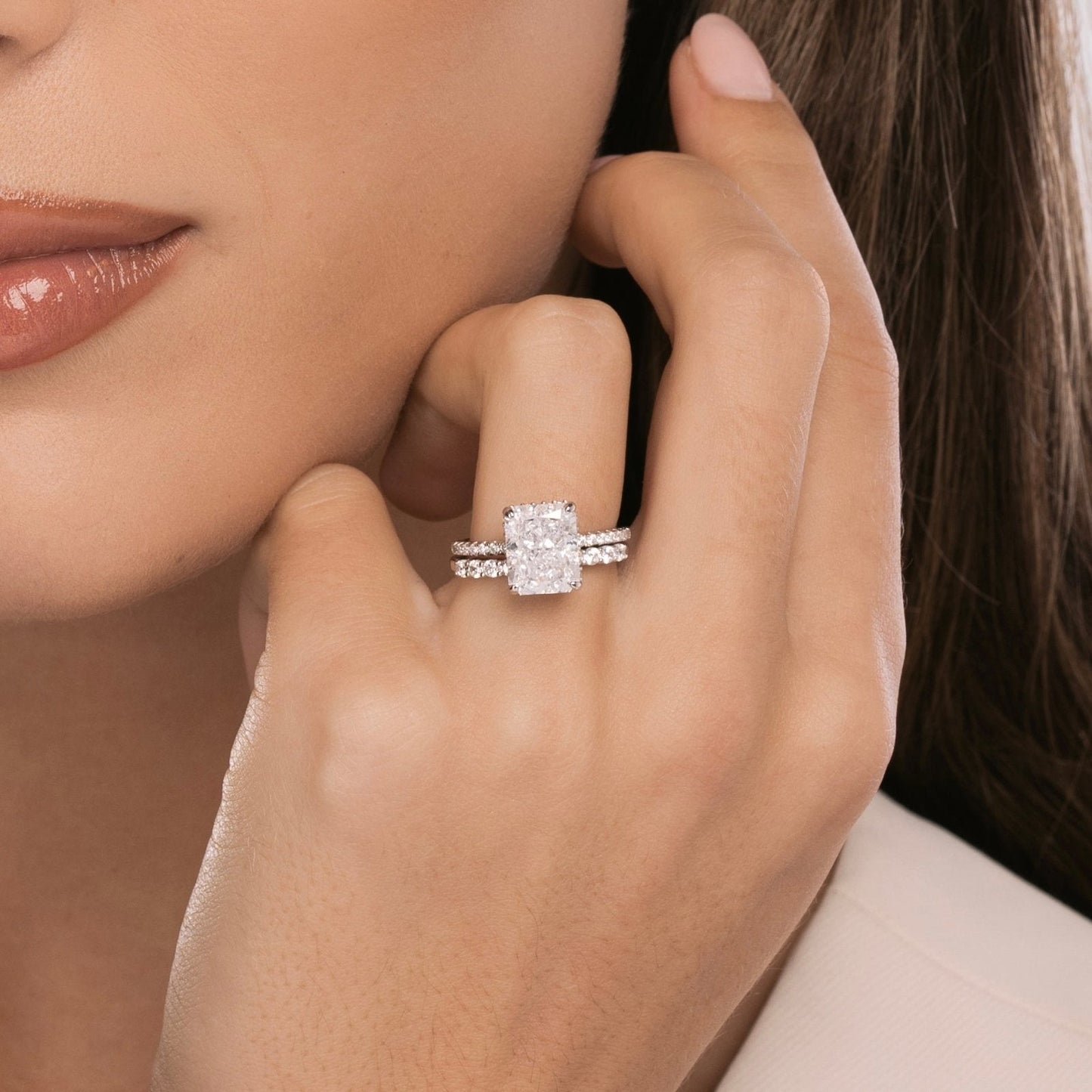 Sterling Silver Radiant Cut Jasmine Ring
