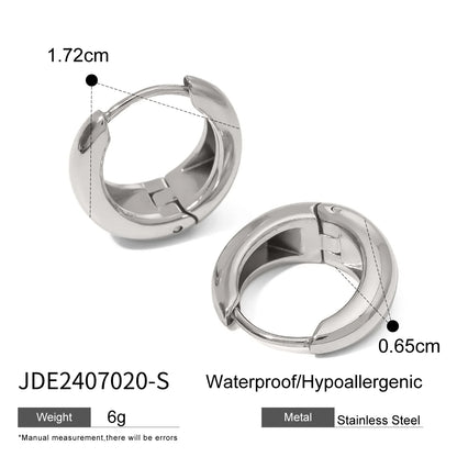 J&D Jewelry 18K Gold Plated Stainless Steel  Anti Tarnish High Polish Smooth Surface Huggie Hoop Earrings