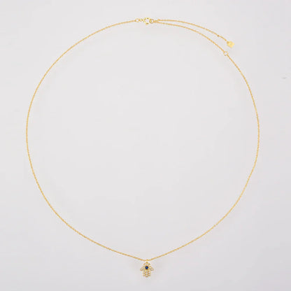 Collar Mano de Fátima Hamsá con Circonia (Chapado en Oro 18K)