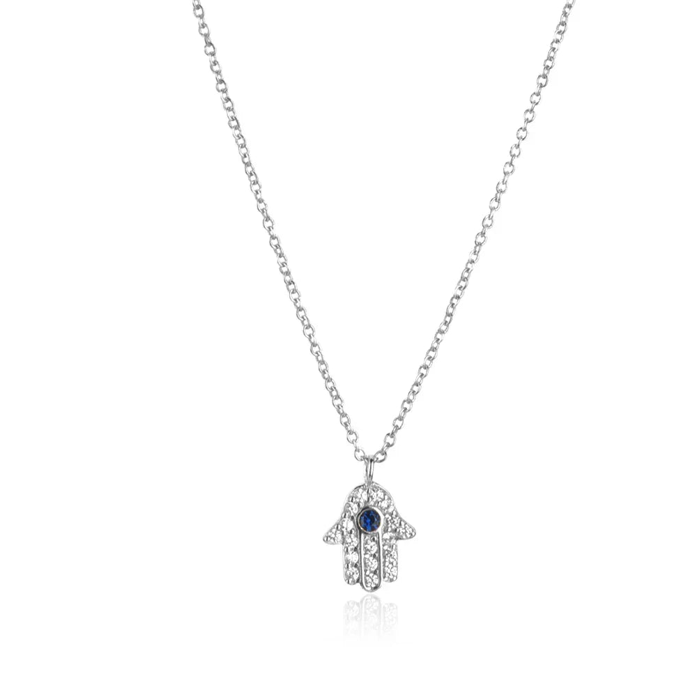 Collar Mano de Fátima Hamsá con Circonia (Chapado en Oro 18K)