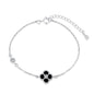 Sterling Silver Black Clover Bracelet