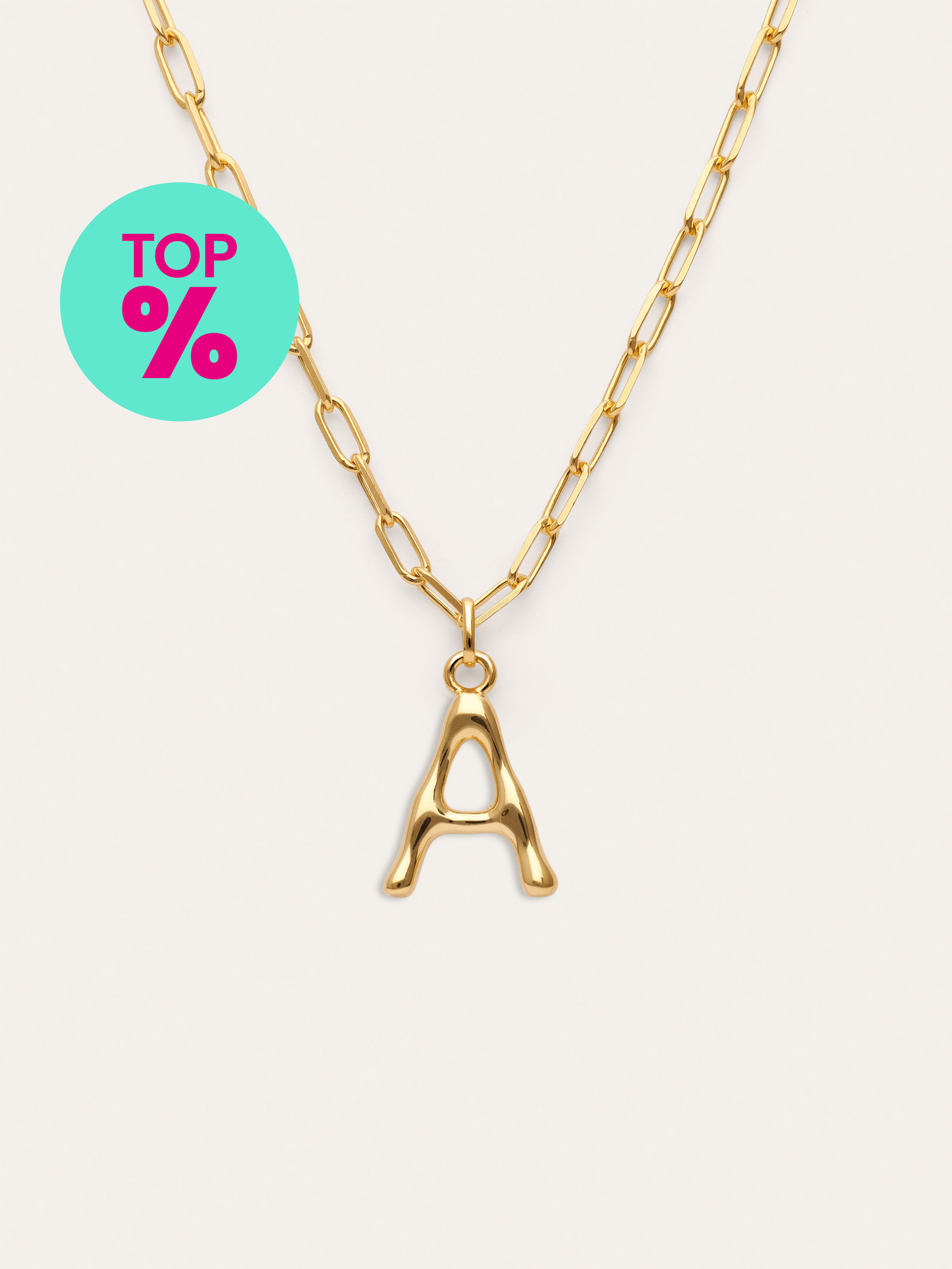 Collar Personalizado Chic Letter XL Acero Baño Oro