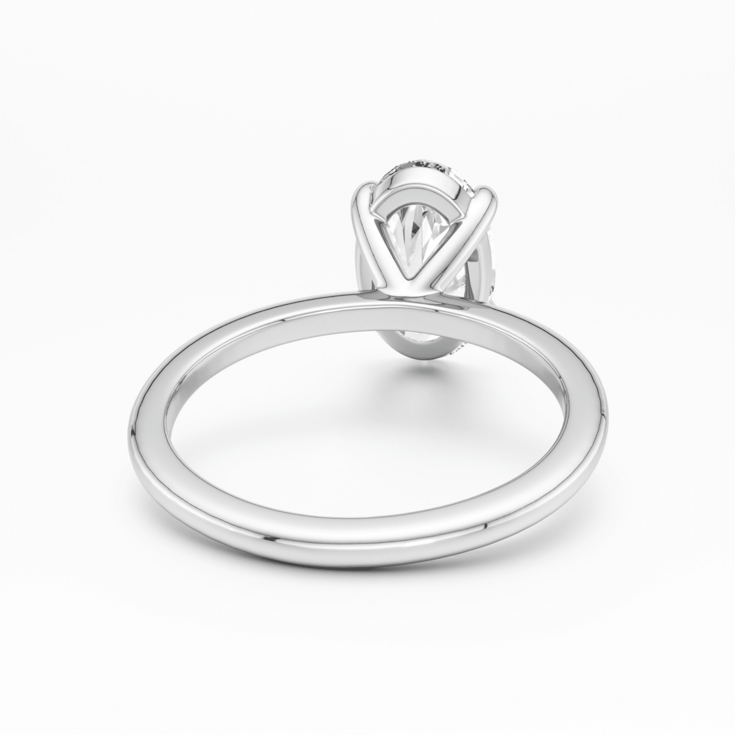 Sterling Silver Plain Band Solitaire Ring