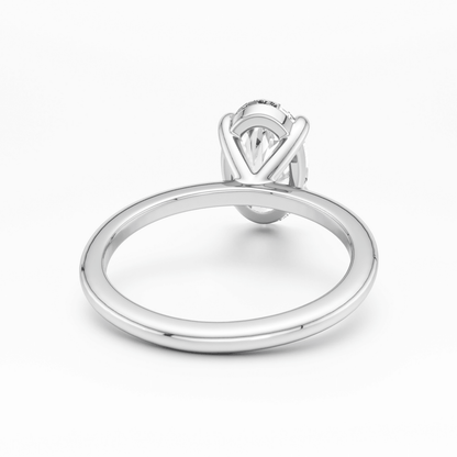 Sterling Silver Plain Band Solitaire Ring