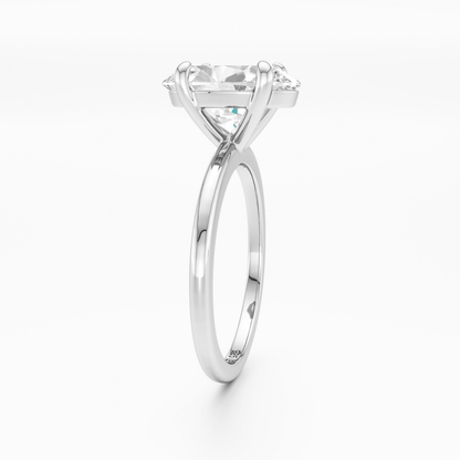 Sterling Silver Plain Band Solitaire Ring