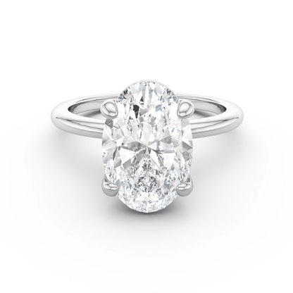 Sterling Silver Plain Band Solitaire Ring
