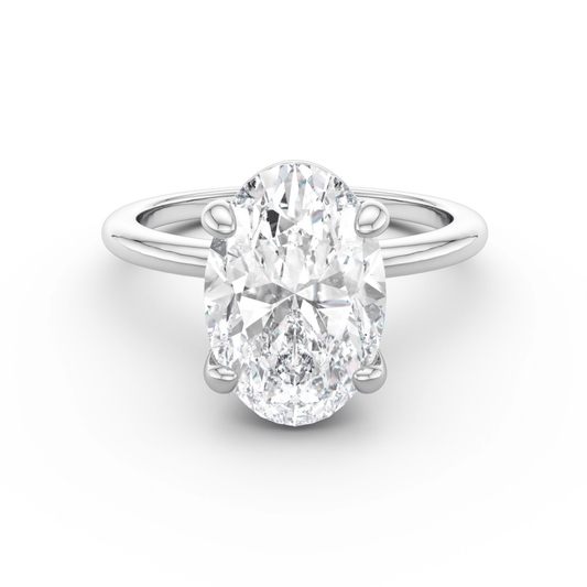 Sterling Silver Plain Band Solitaire Ring