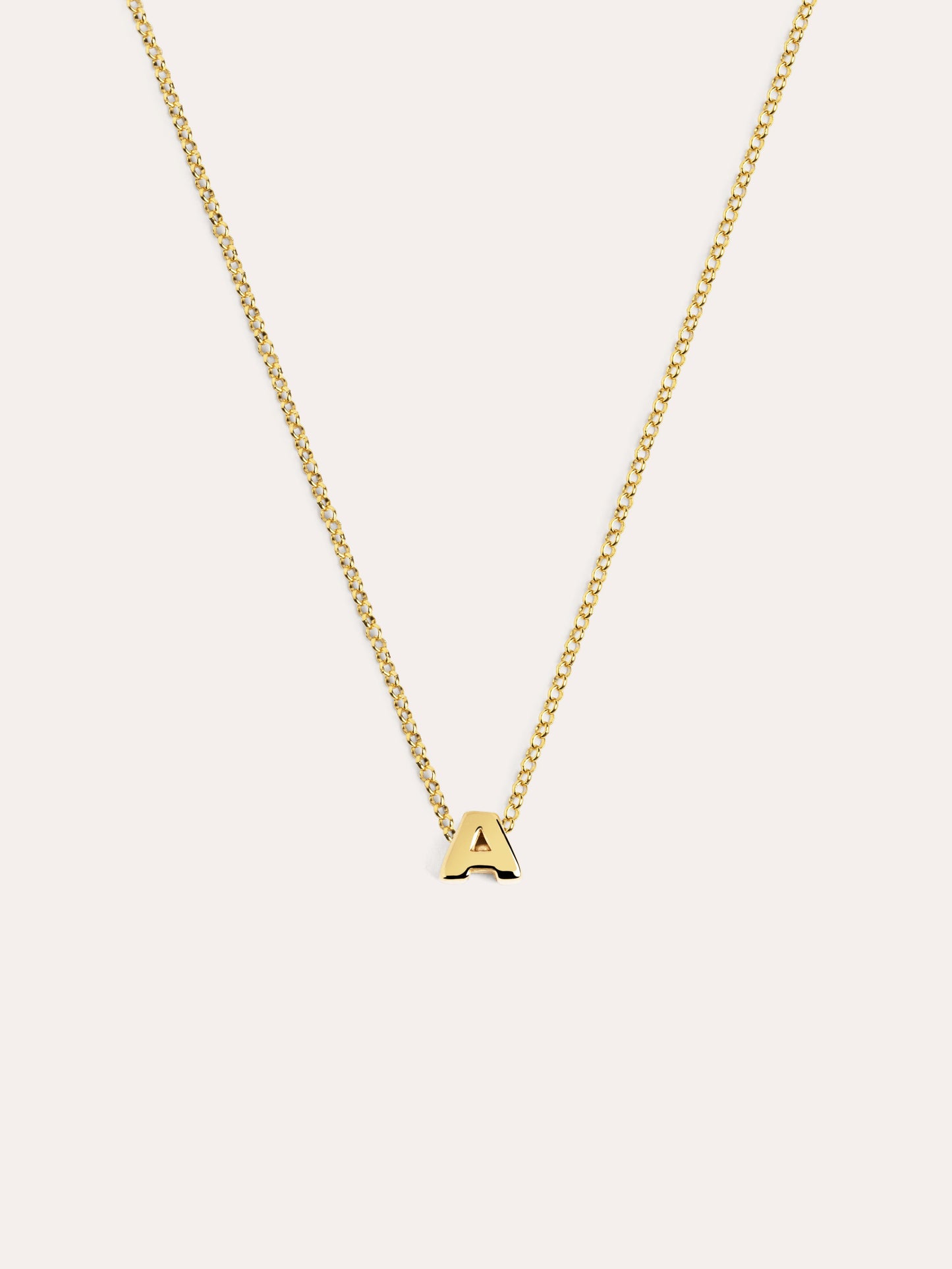 Collar Personalizado Single Letter Plata Baño Oro