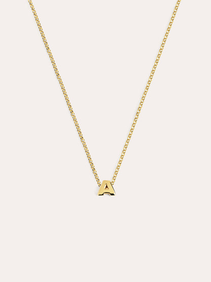 Collar Personalizado Single Letter Plata Baño Oro