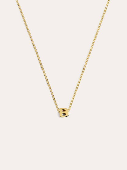 Collar Personalizado Single Letter Plata Baño Oro