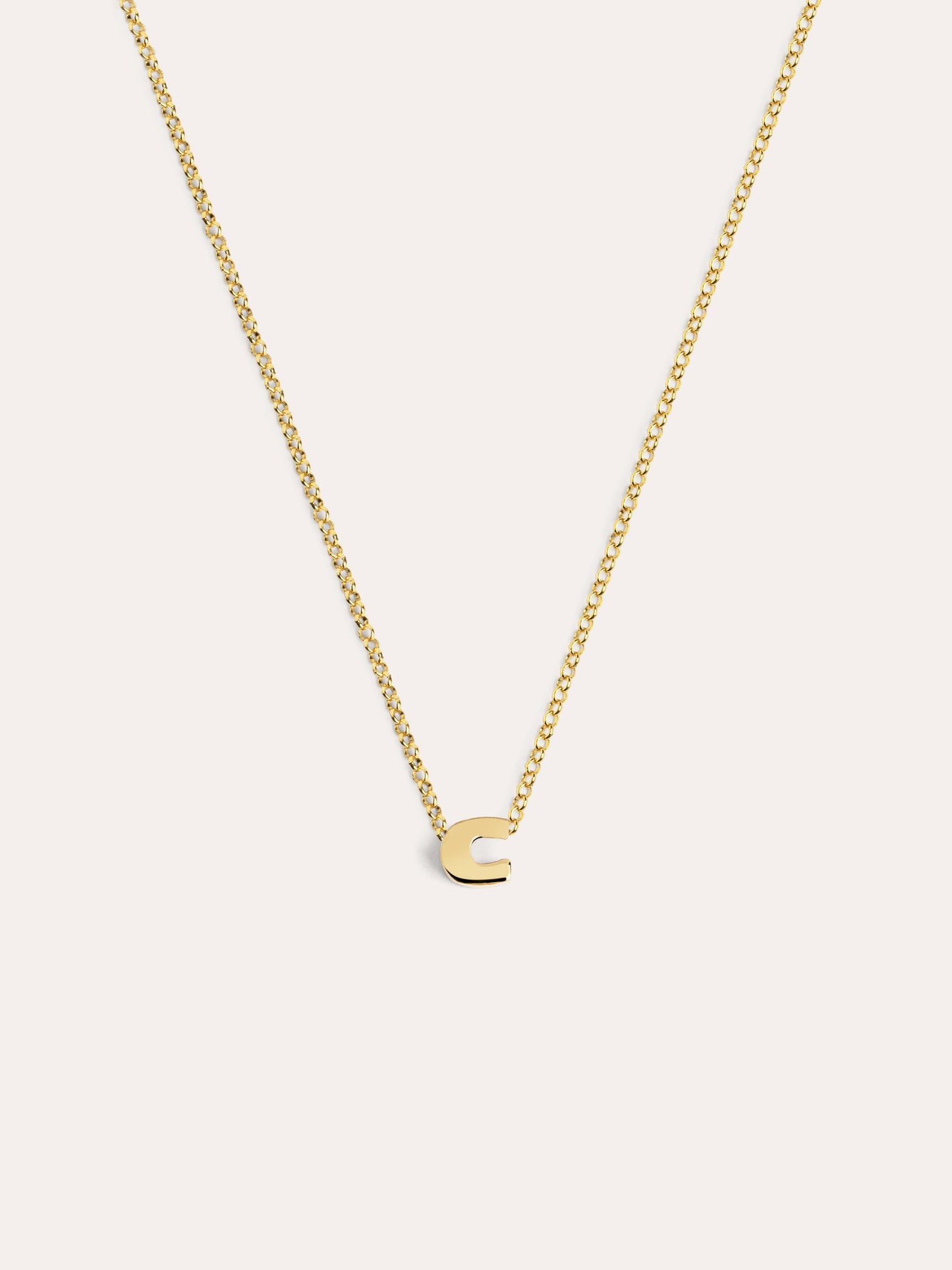 Collar Personalizado Single Letter Plata Baño Oro