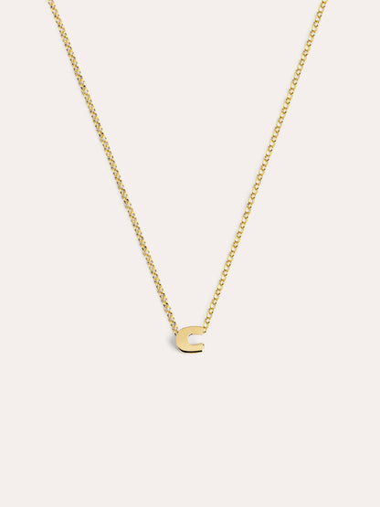 Collar Personalizado Single Letter Plata Baño Oro