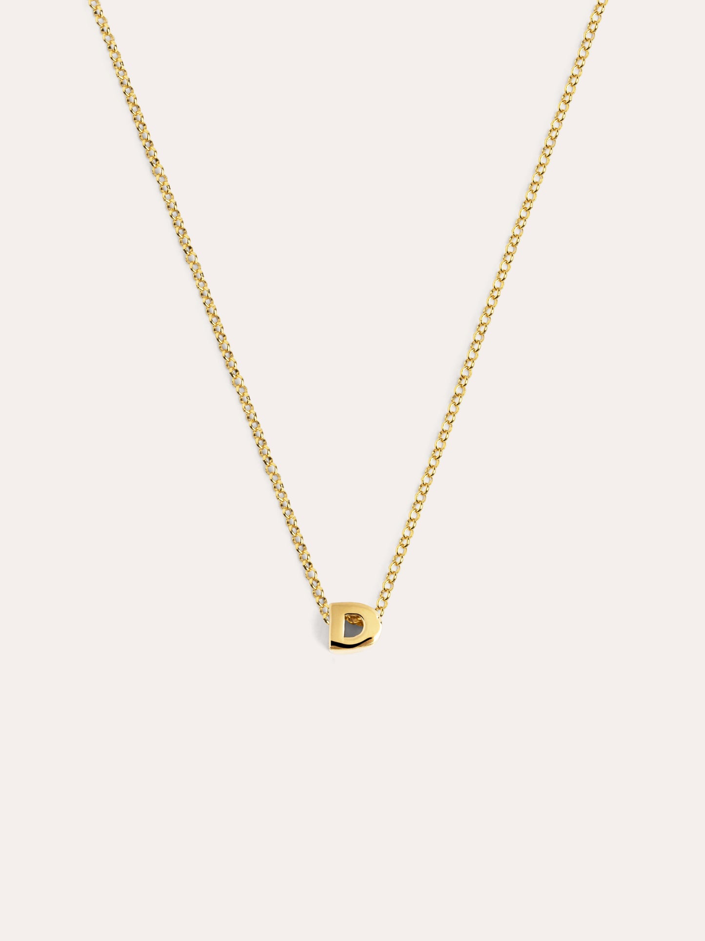 Collar Personalizado Single Letter Plata Baño Oro