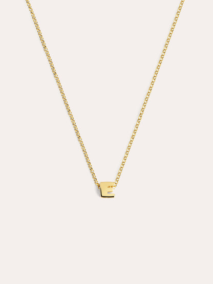 Collar Personalizado Single Letter Plata Baño Oro
