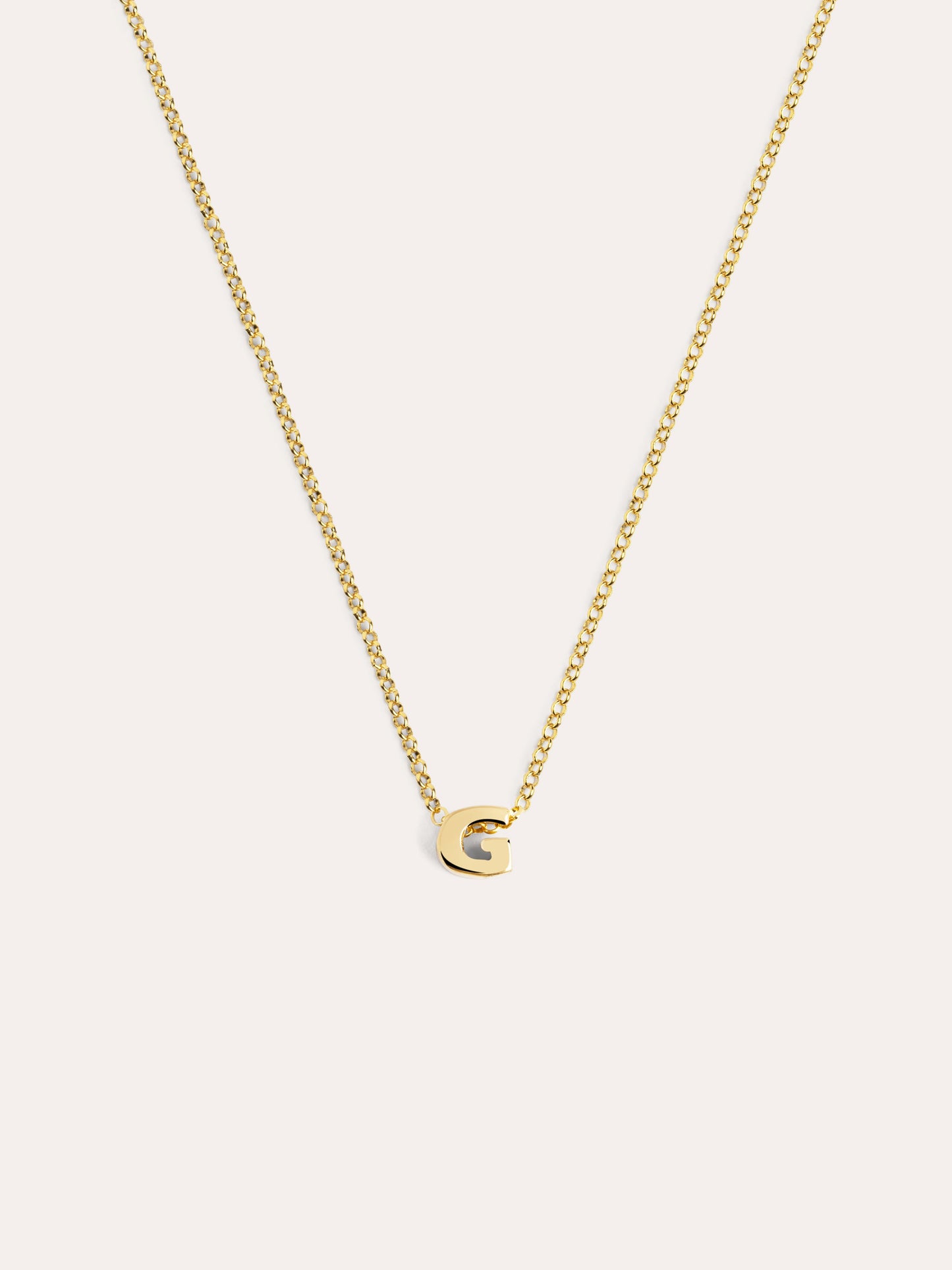 Collar Personalizado Single Letter Plata Baño Oro