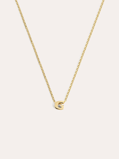 Collar Personalizado Single Letter Plata Baño Oro