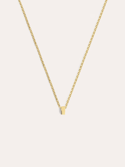 Collar Personalizado Single Letter Plata Baño Oro