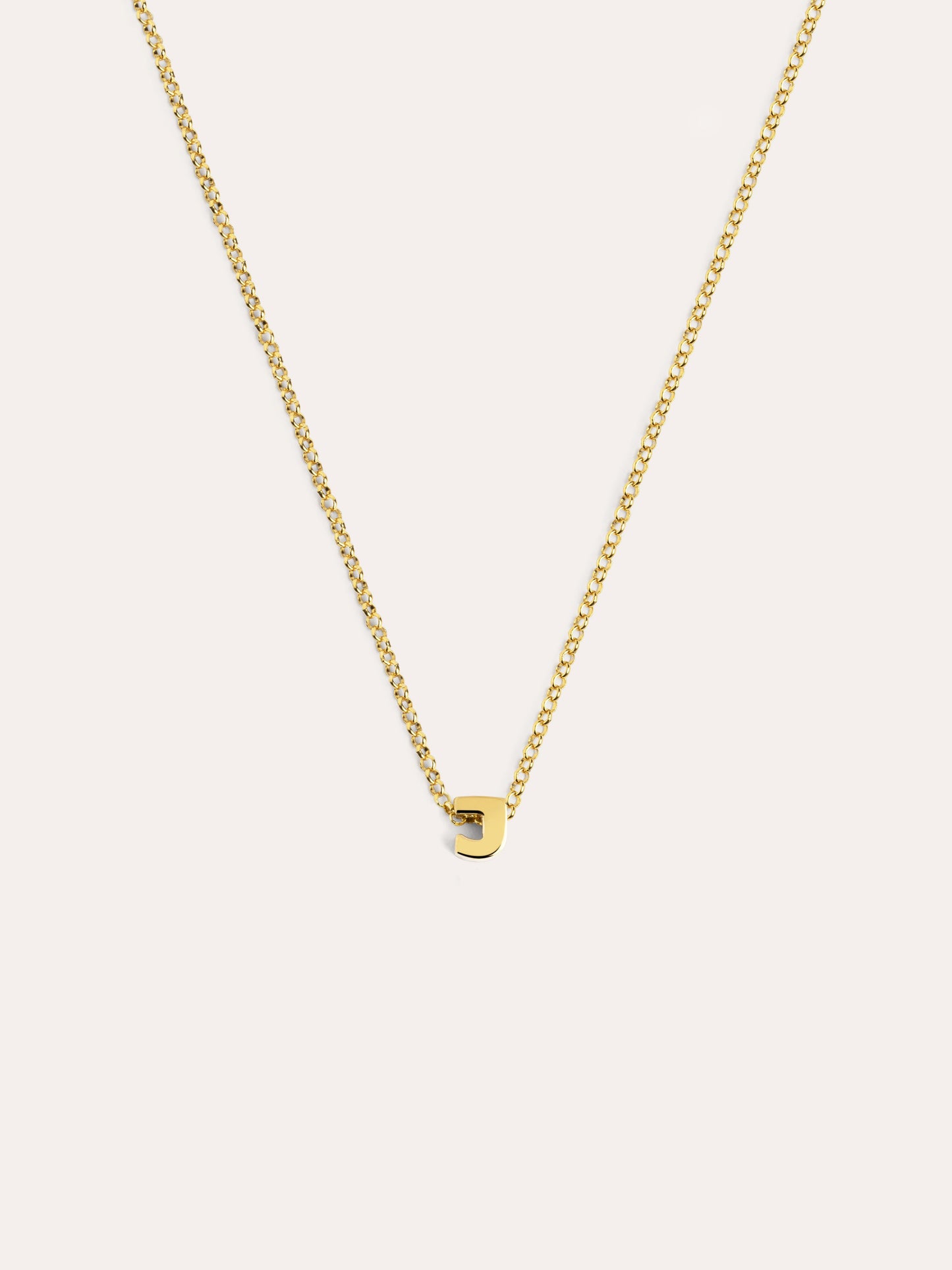 Collar Personalizado Single Letter Plata Baño Oro