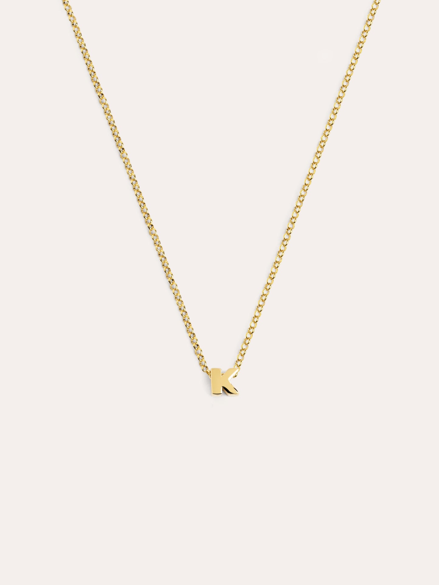 Collar Personalizado Single Letter Plata Baño Oro