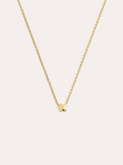 Collar Personalizado Single Letter Plata Baño Oro