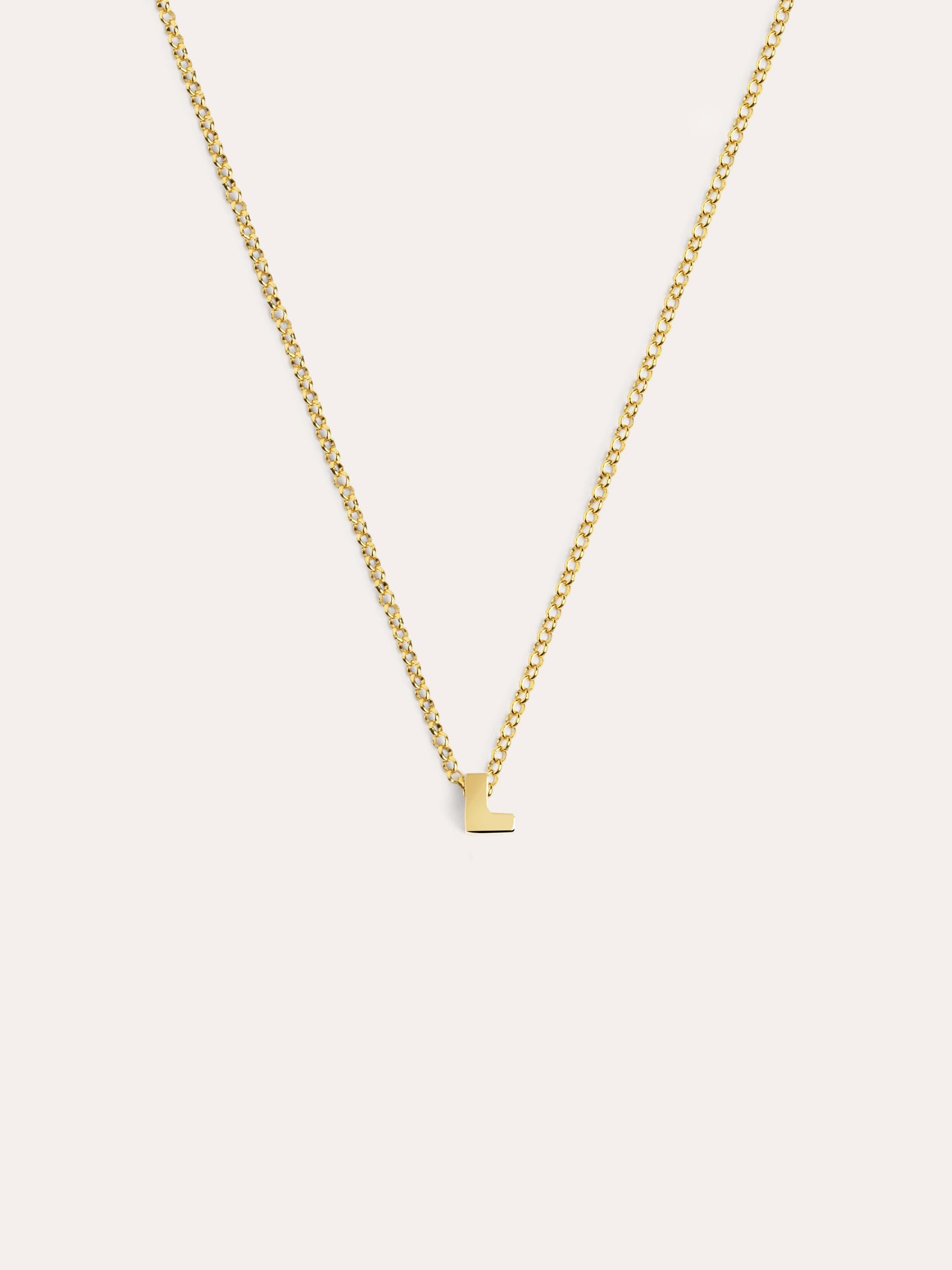 Collar Personalizado Single Letter Plata Baño Oro