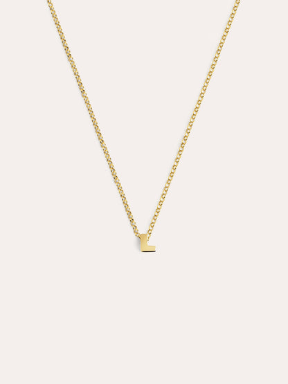 Collar Personalizado Single Letter Plata Baño Oro