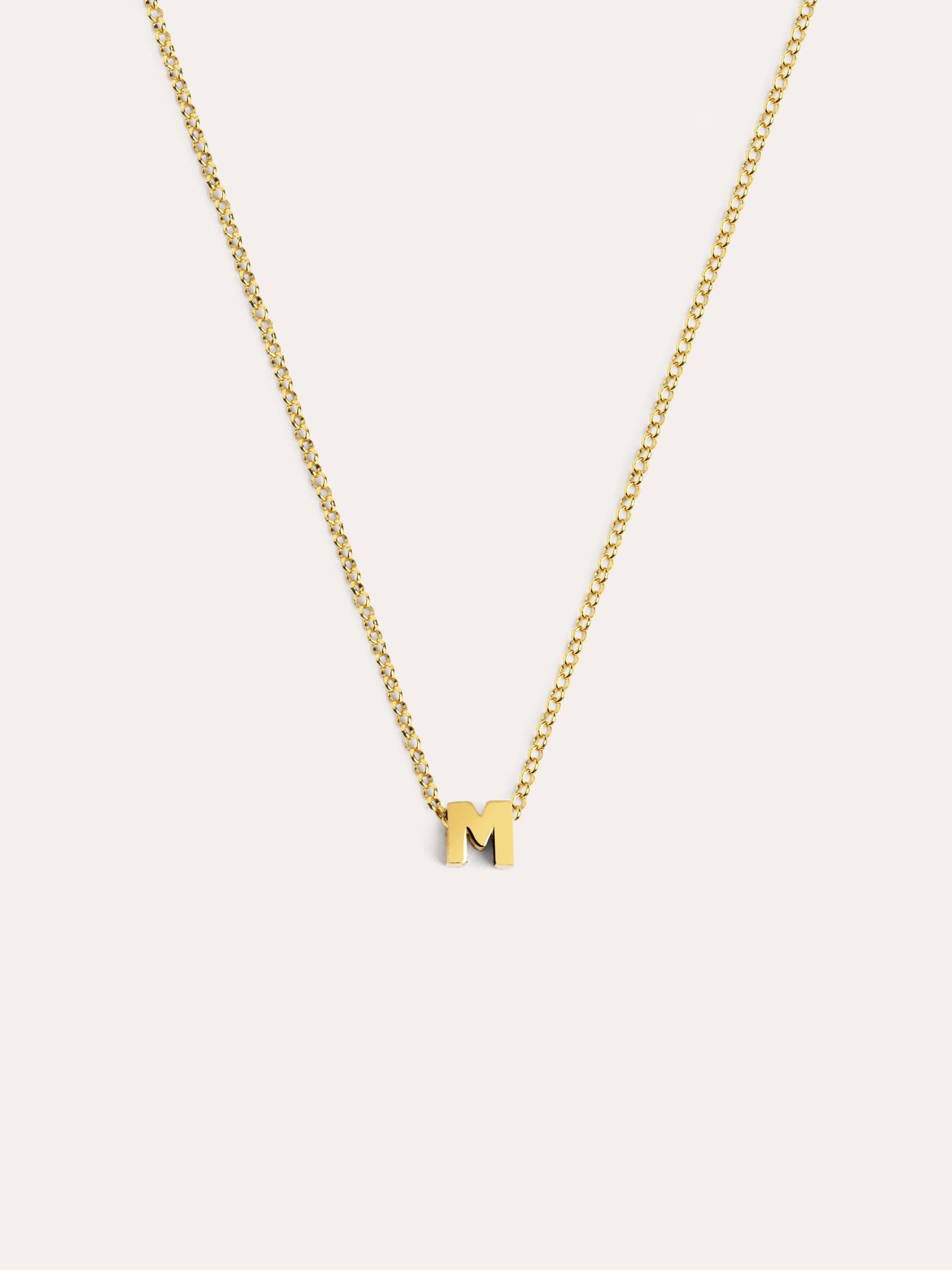 Collar Personalizado Single Letter Plata Baño Oro