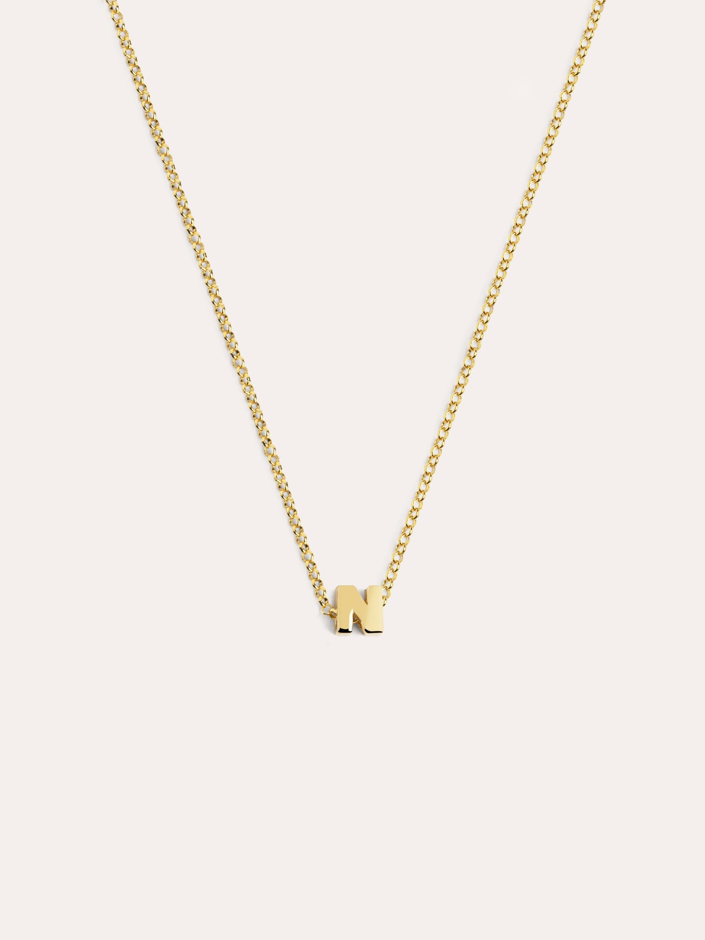 Collar Personalizado Single Letter Plata Baño Oro