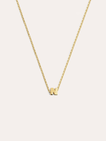 Collar Personalizado Single Letter Plata Baño Oro
