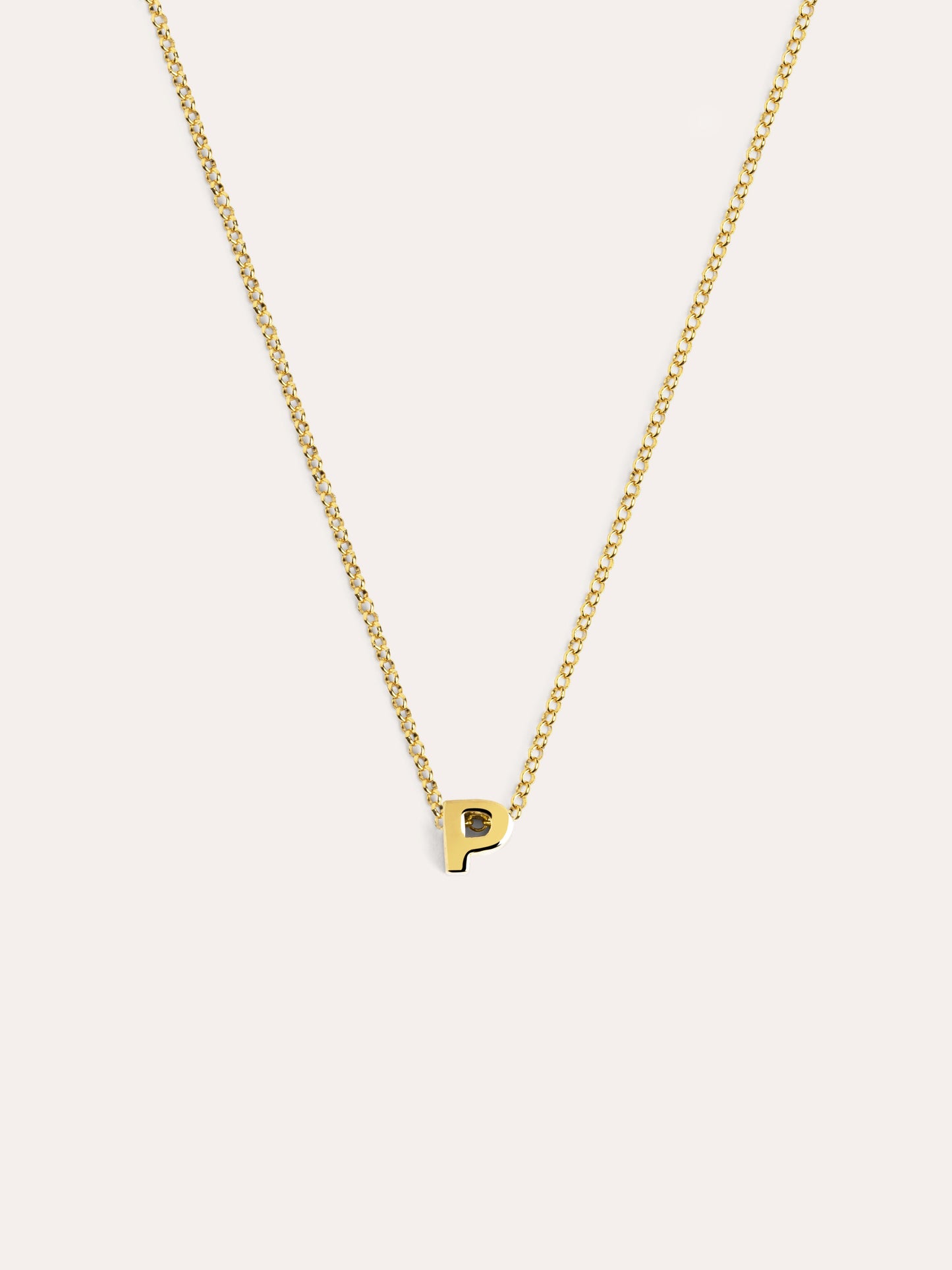 Collar Personalizado Single Letter Plata Baño Oro