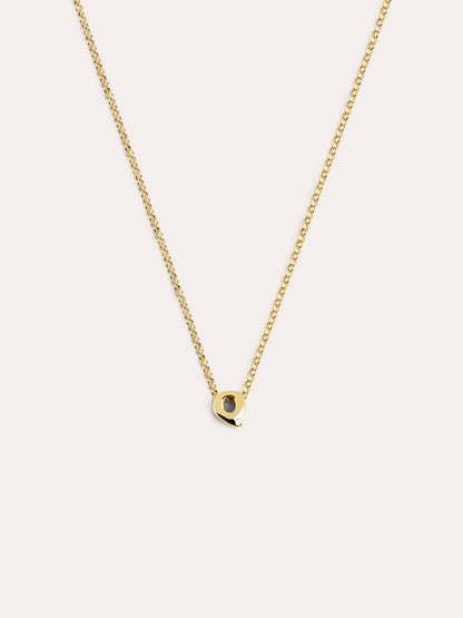 Collar Personalizado Single Letter Plata Baño Oro