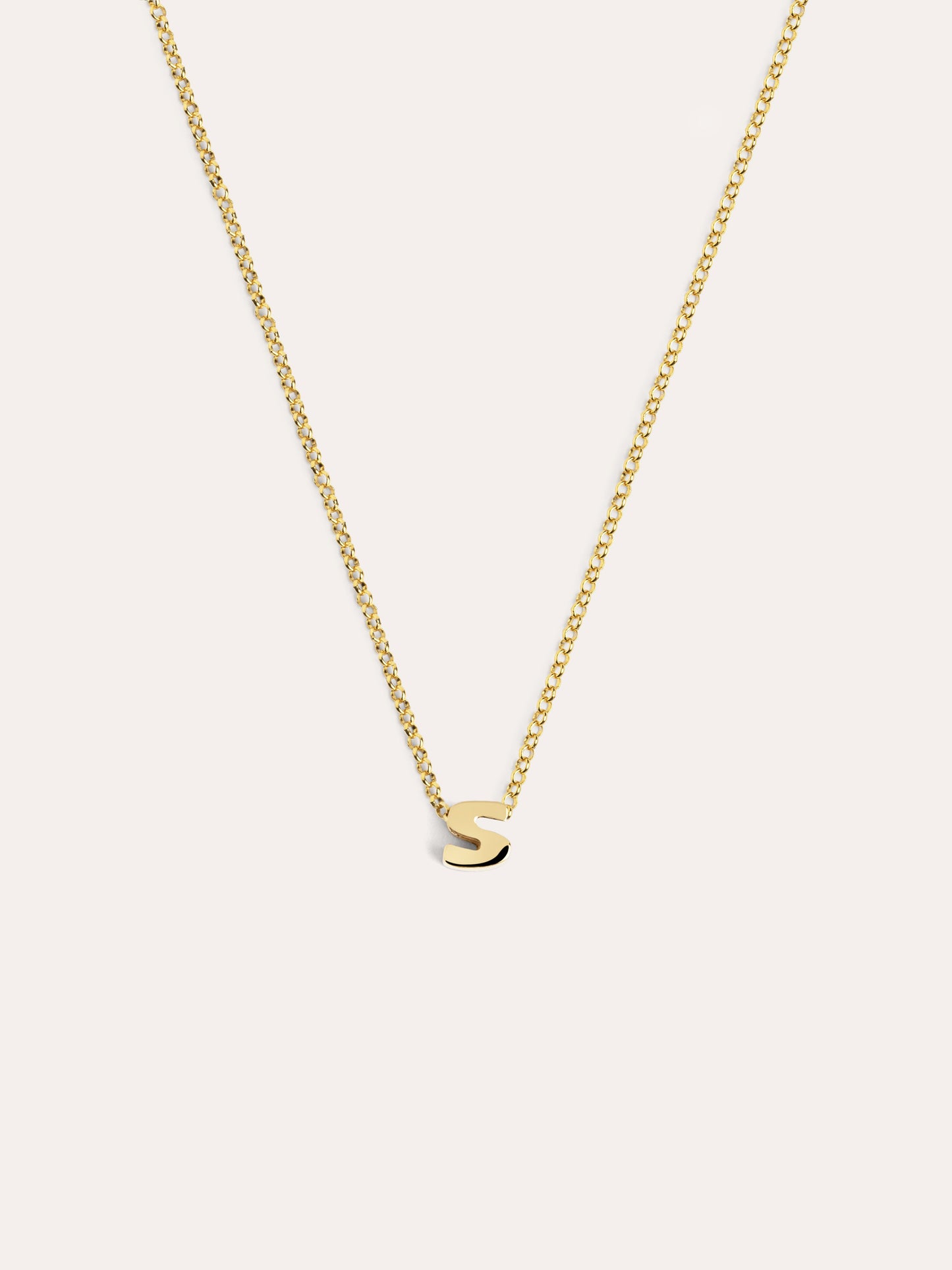 Collar Personalizado Single Letter Plata Baño Oro