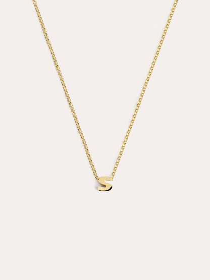 Collar Personalizado Single Letter Plata Baño Oro