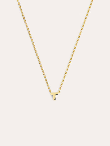 Collar Personalizado Single Letter Plata Baño Oro