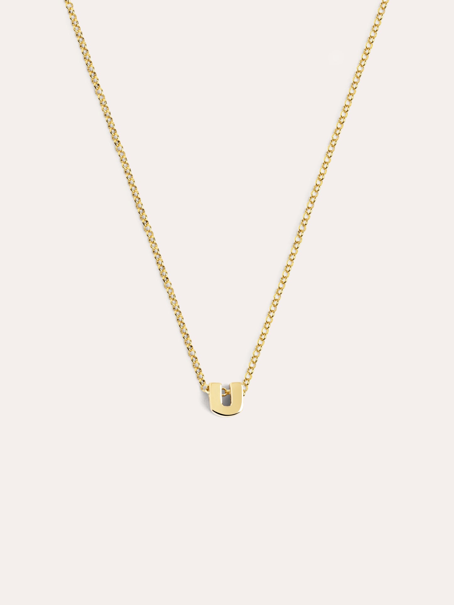 Collar Personalizado Single Letter Plata Baño Oro