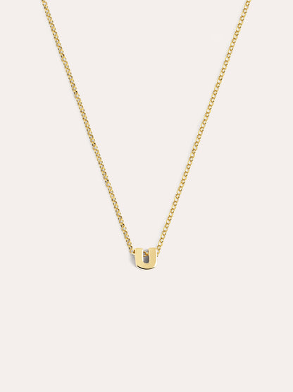 Collar Personalizado Single Letter Plata Baño Oro